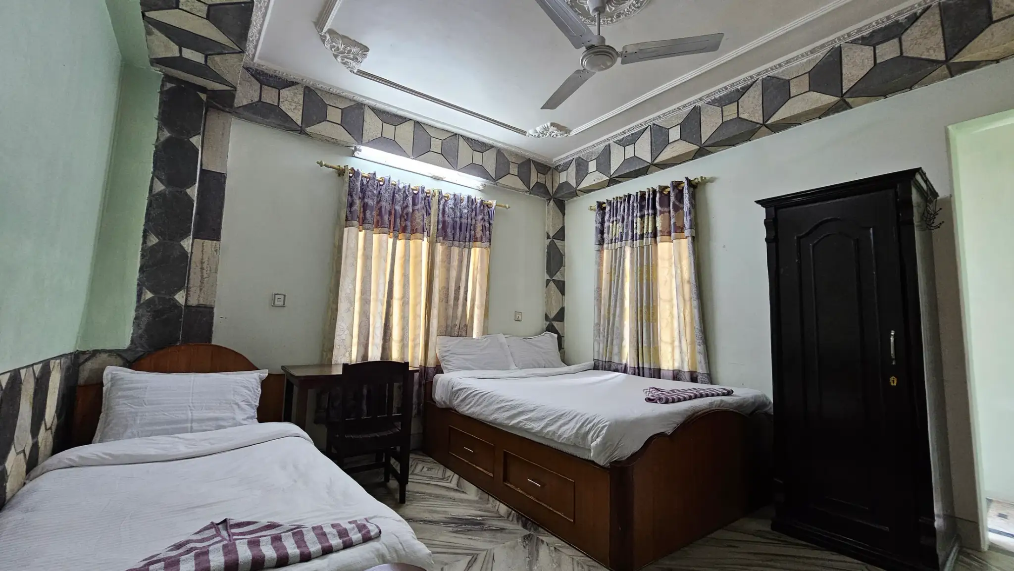 Apartment 1 spacious bedroom with three beds